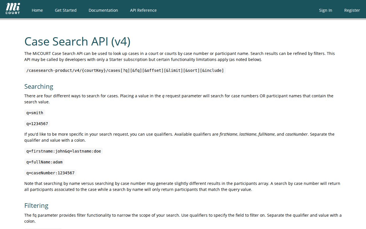 Bay County case search MiCOURT reference for public case-search fields and filters
