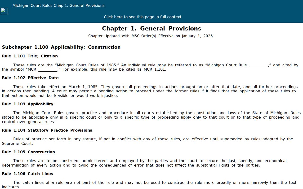 Bay County civil docket Michigan Court Rules source for captions and case-number conventions