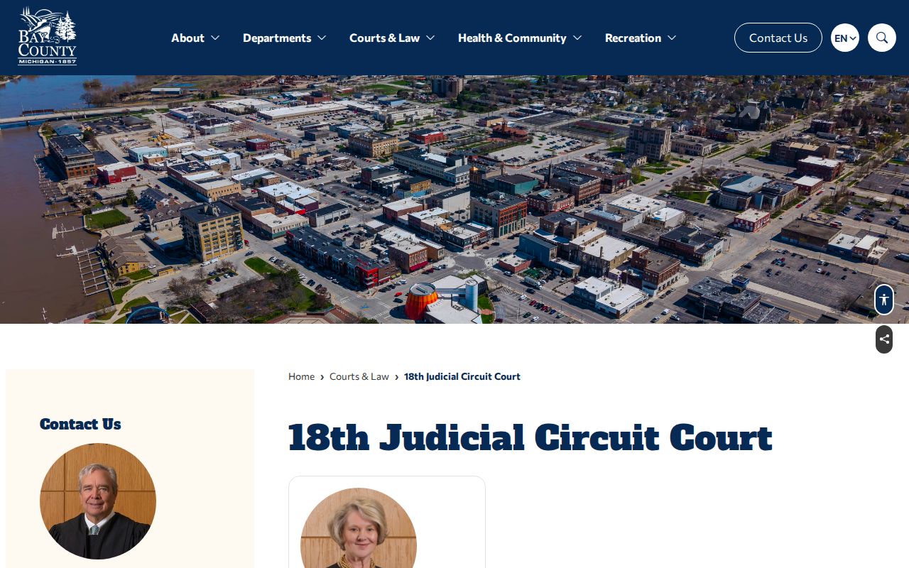 Bay County court docket source for 18th Circuit Court